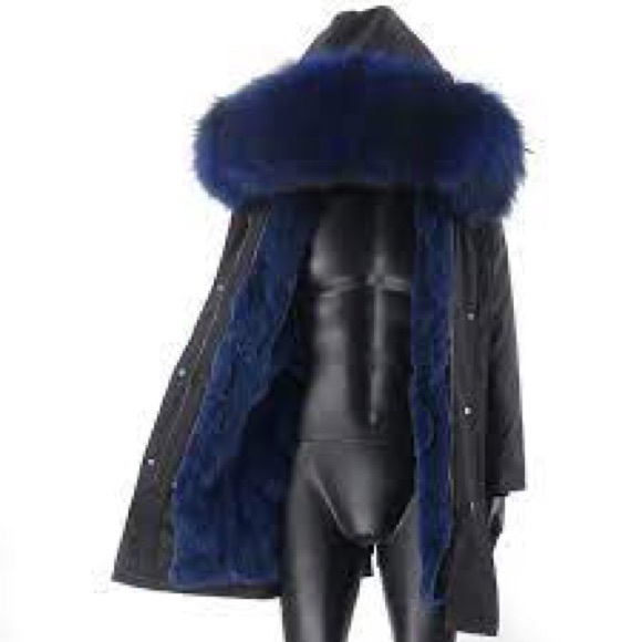 ‼️WOW‼️BLACK Parka with REAL FUR (Raccoon blue fur) GREAT STYLISH AND WARM!💕 - Picture 7 of 12